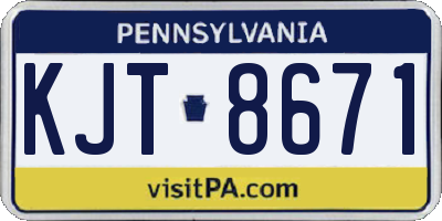 PA license plate KJT8671