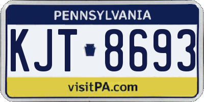 PA license plate KJT8693