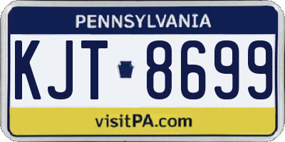 PA license plate KJT8699
