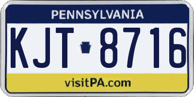 PA license plate KJT8716