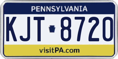 PA license plate KJT8720