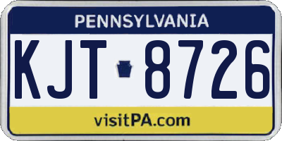 PA license plate KJT8726