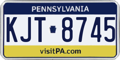 PA license plate KJT8745