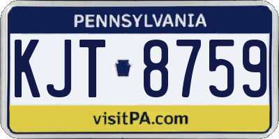 PA license plate KJT8759