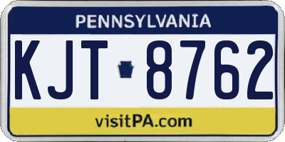 PA license plate KJT8762