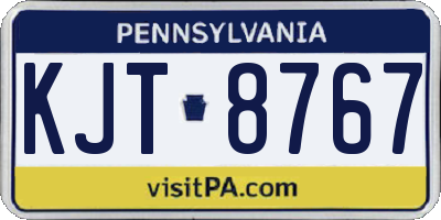 PA license plate KJT8767