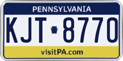 PA license plate KJT8770