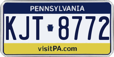 PA license plate KJT8772