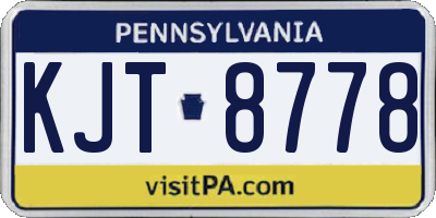 PA license plate KJT8778