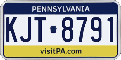 PA license plate KJT8791