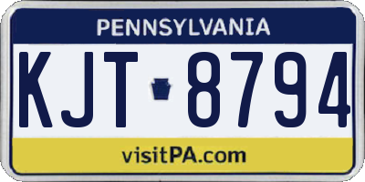 PA license plate KJT8794