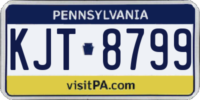 PA license plate KJT8799
