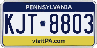 PA license plate KJT8803