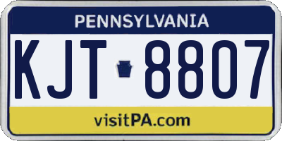 PA license plate KJT8807