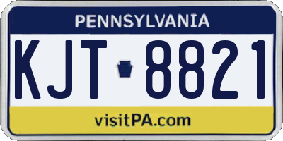 PA license plate KJT8821