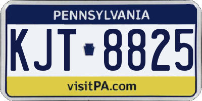 PA license plate KJT8825