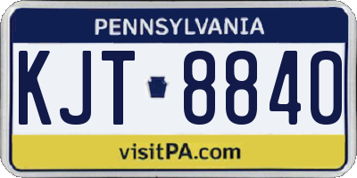 PA license plate KJT8840