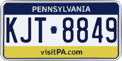 PA license plate KJT8849
