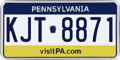 PA license plate KJT8871