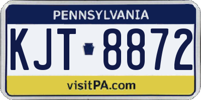 PA license plate KJT8872