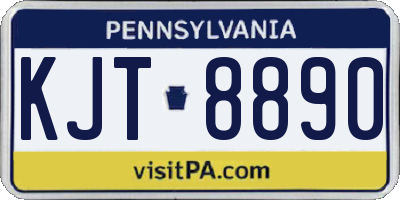 PA license plate KJT8890