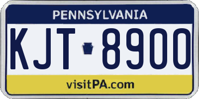 PA license plate KJT8900