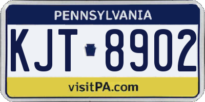 PA license plate KJT8902