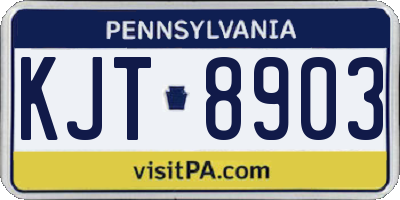 PA license plate KJT8903