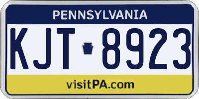 PA license plate KJT8923