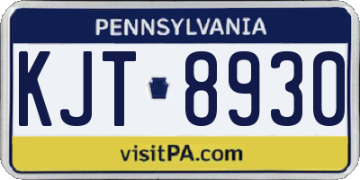 PA license plate KJT8930
