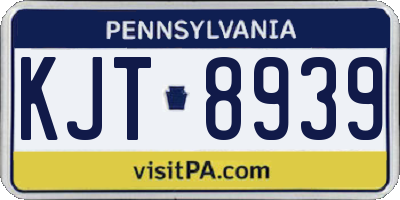 PA license plate KJT8939