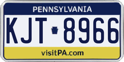PA license plate KJT8966
