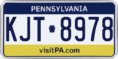 PA license plate KJT8978