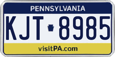 PA license plate KJT8985