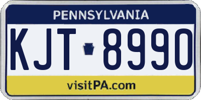 PA license plate KJT8990