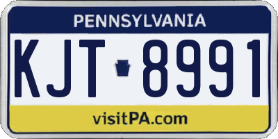 PA license plate KJT8991