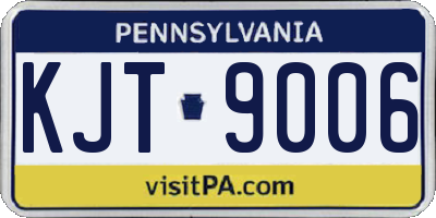 PA license plate KJT9006