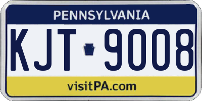 PA license plate KJT9008