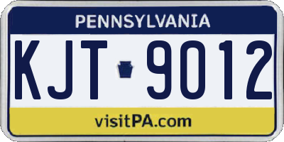 PA license plate KJT9012