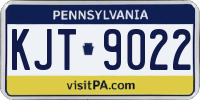 PA license plate KJT9022