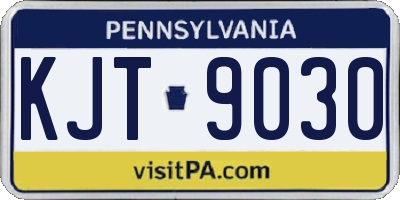 PA license plate KJT9030