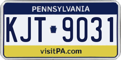PA license plate KJT9031