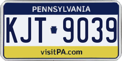 PA license plate KJT9039