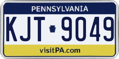 PA license plate KJT9049