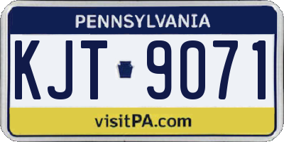 PA license plate KJT9071