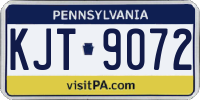 PA license plate KJT9072