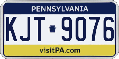 PA license plate KJT9076