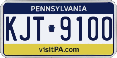 PA license plate KJT9100