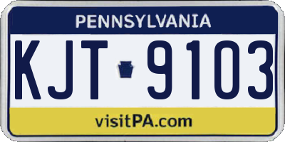 PA license plate KJT9103