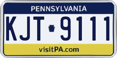 PA license plate KJT9111